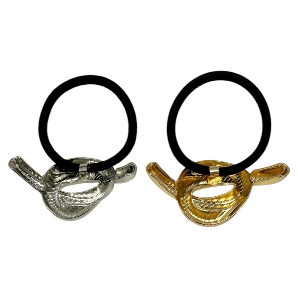 GOLD OR SILVER Metal Geometric Hair Tie/Ponytail Holder - Picture 8 of 10